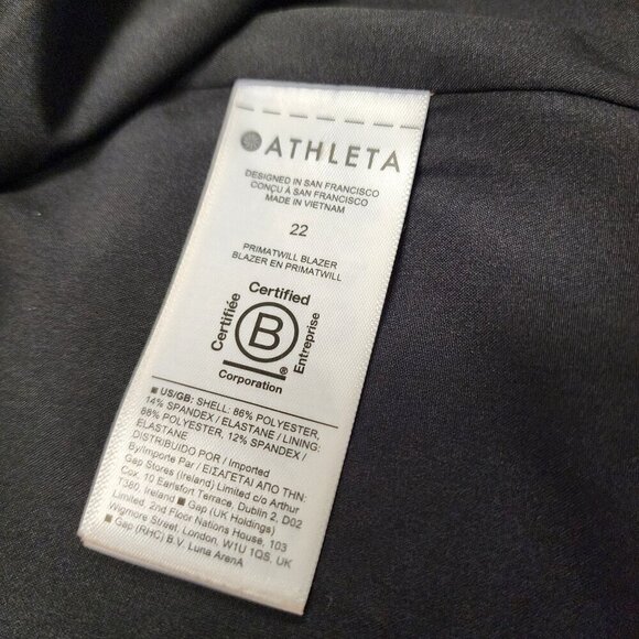 NWT Athleta Endless Primatwill Blazer Jacket in Black Size 22 - Picture 7 of 8